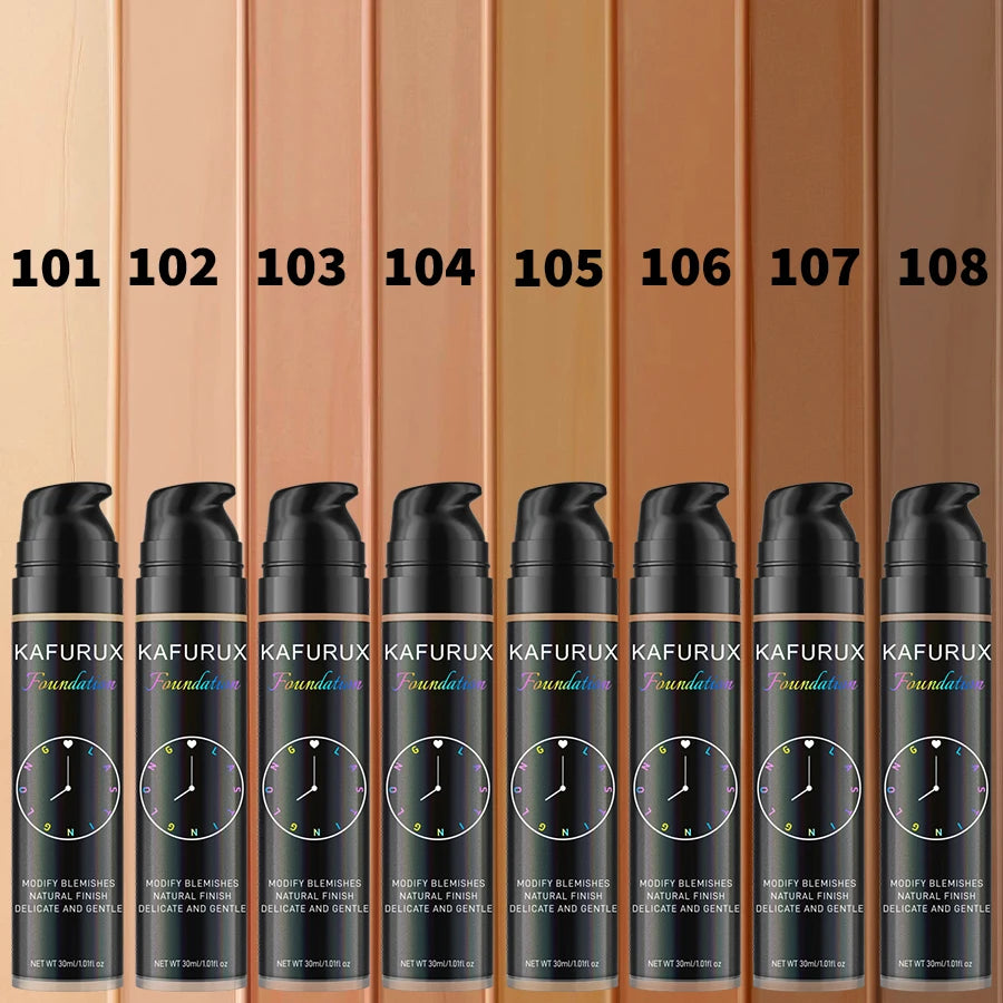 Tidesmit 8 color full coverage liquid foundation swatch showing high coverage cosmetic cushion concealer texture