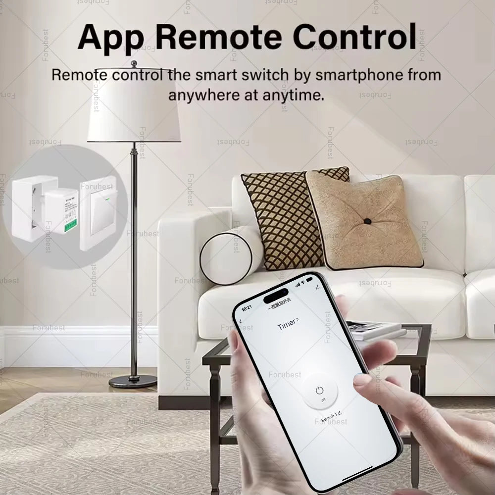 Zigbee Smart Switch Module 16A - App-Controlled Light Relay Tidesmit