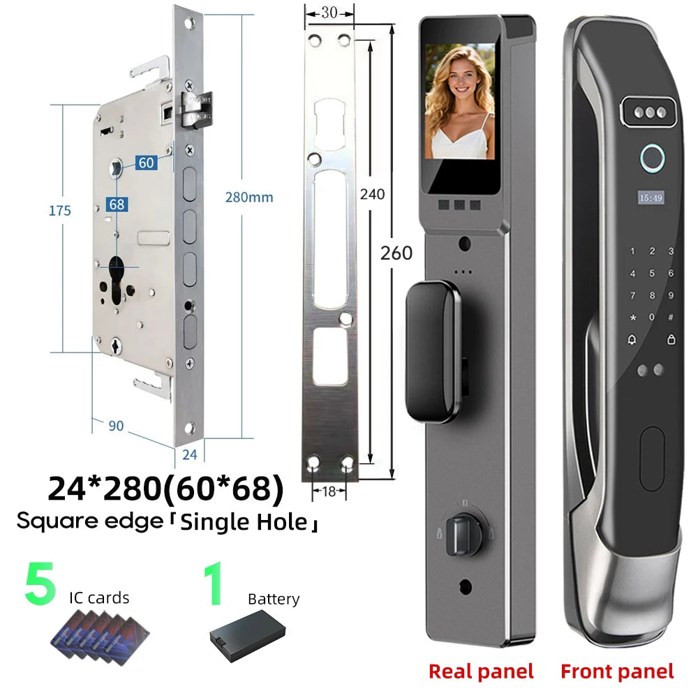 3D Face Recognition Smart LOCK Unlock Digital Door Lock With Camera FIngerprint Password Unlock Keyless Electronic Door Lock