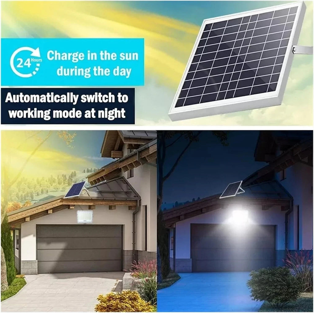 LED Solar Light Flood Lights Outdoor Solar Reflector Spotlights 65W With Remote Control For Garden Street