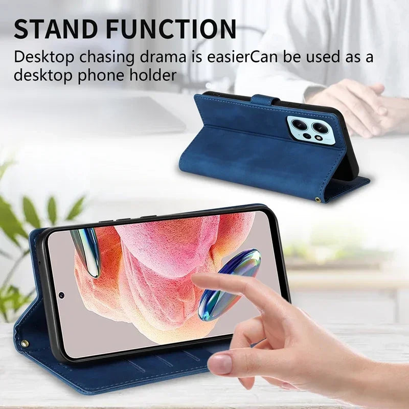 Redmi Note Wallet Case - Shock-Absorbing Leather Flip Cover Tidesmit
