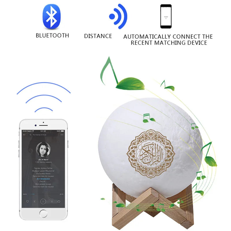 Bright Lamp Quran Islam Arab Muslim Koran Azan Wireless Bluetooth Speaker Portable Night Light Holy Ramadan Islamic Arabic Mp3