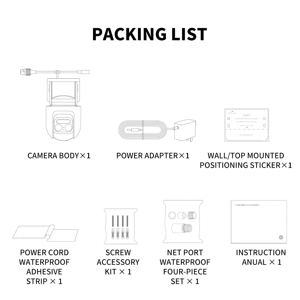 Xiaomi CW700S Outdoor  Camera 2.5K 9X Zoom IP66 AI Human Vehicle Detection Color Night Vision WiFi Cloud Storage H265 -CN