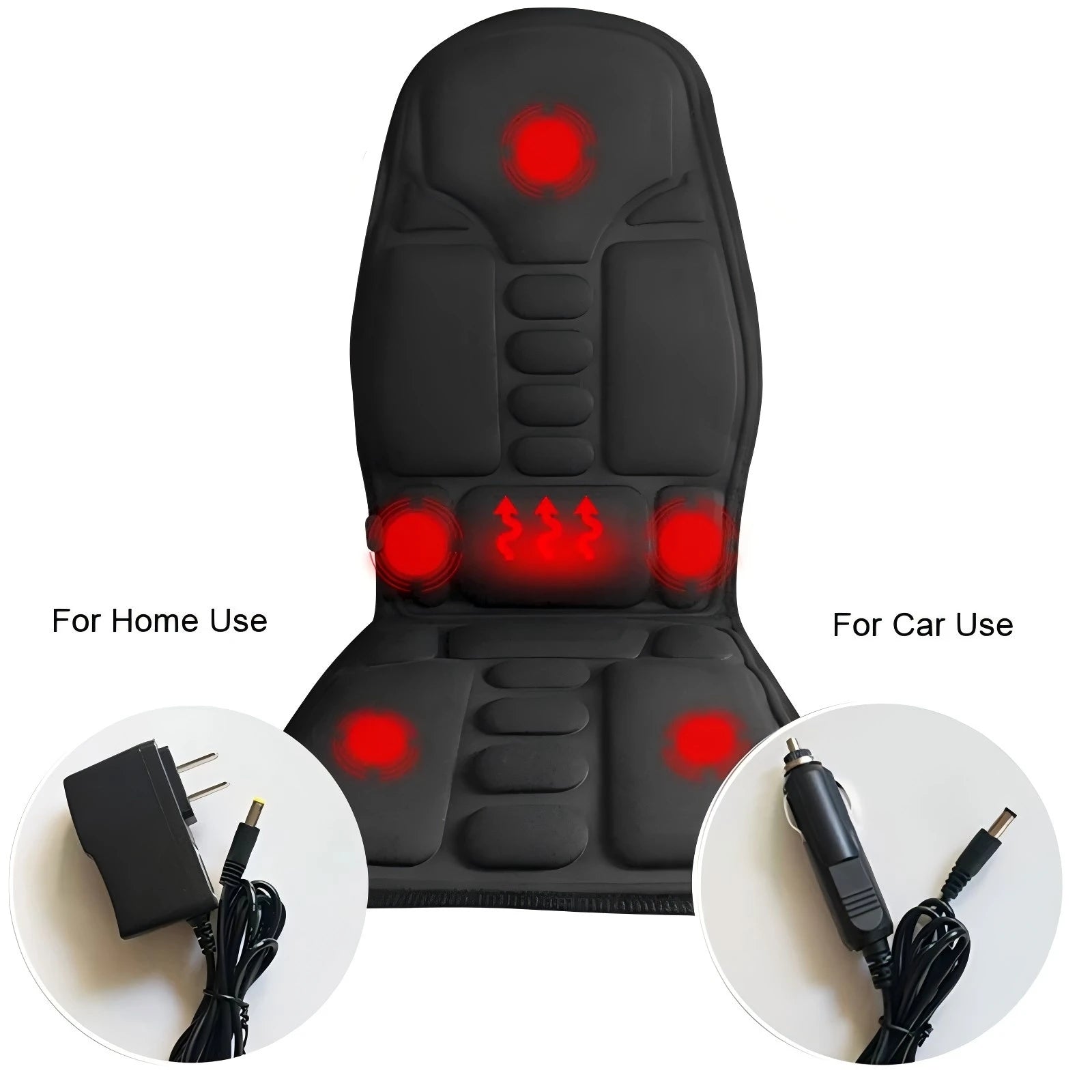 Portable Electric Massage Cushion for Neck and Back - Q120B-Car-Black Massage Cushion Tidesmit