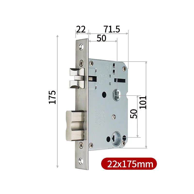 EGFirtor Metal Stainless Steel Electronic Lock Body 5050 Mortise For Tuya Face Recognition Fingerprint Smart Door Lock