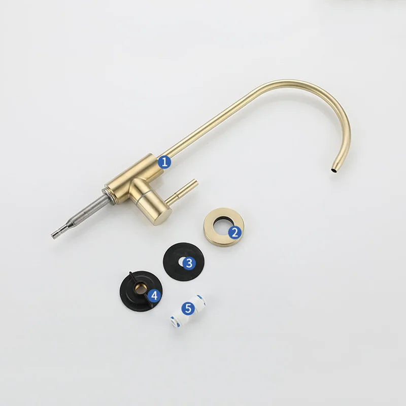 304 Stainless Steel Brushed Gold Kitchen Faucet 1/4" Water Purifier Faucet Direct Drinking Faucet Anti-Osmosis Purifier Tap