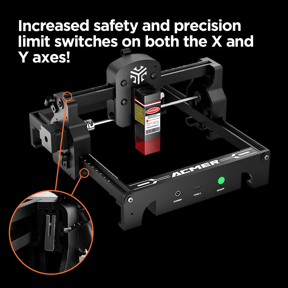 ACMER S1 6W Mini Laser Engraver Portable Small Laser Engraving Cutting Tool Machine DIY for Logo Wood Leather Acrylc Beginner