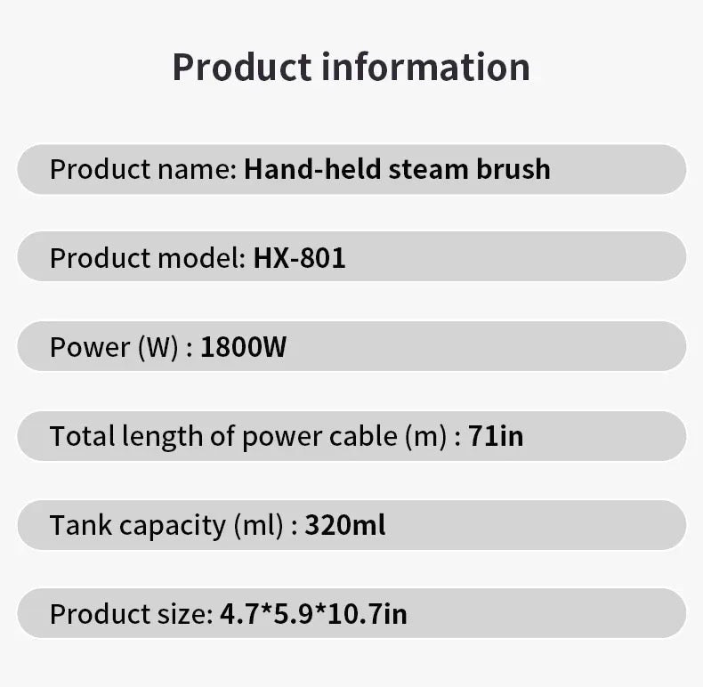 HOMEFISH 220V Handheld Garment Steamer