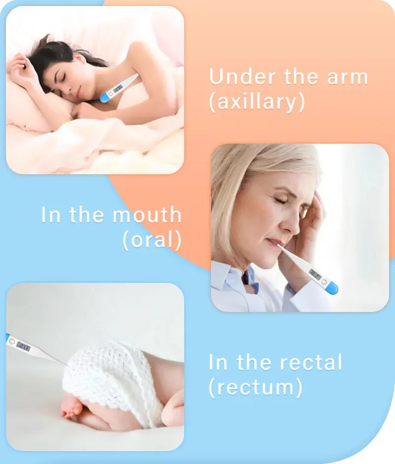 1/2/5pcs Thermometer Fever Digital Basal Body Oral Armpit Rectal Electronic LCD Display High-Precision Measurement Smart Heat
