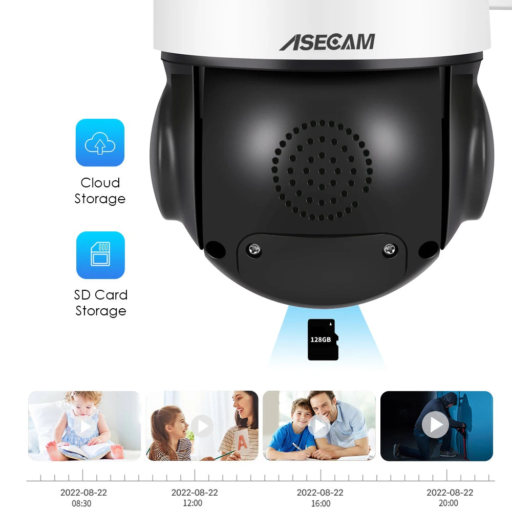 8MP 4K IP Camera Wifi 30X Optical Zoom PTZ CCTV Outdoor AI Human Vehicle Tracking Audio Onvif POE Surveillance Camera