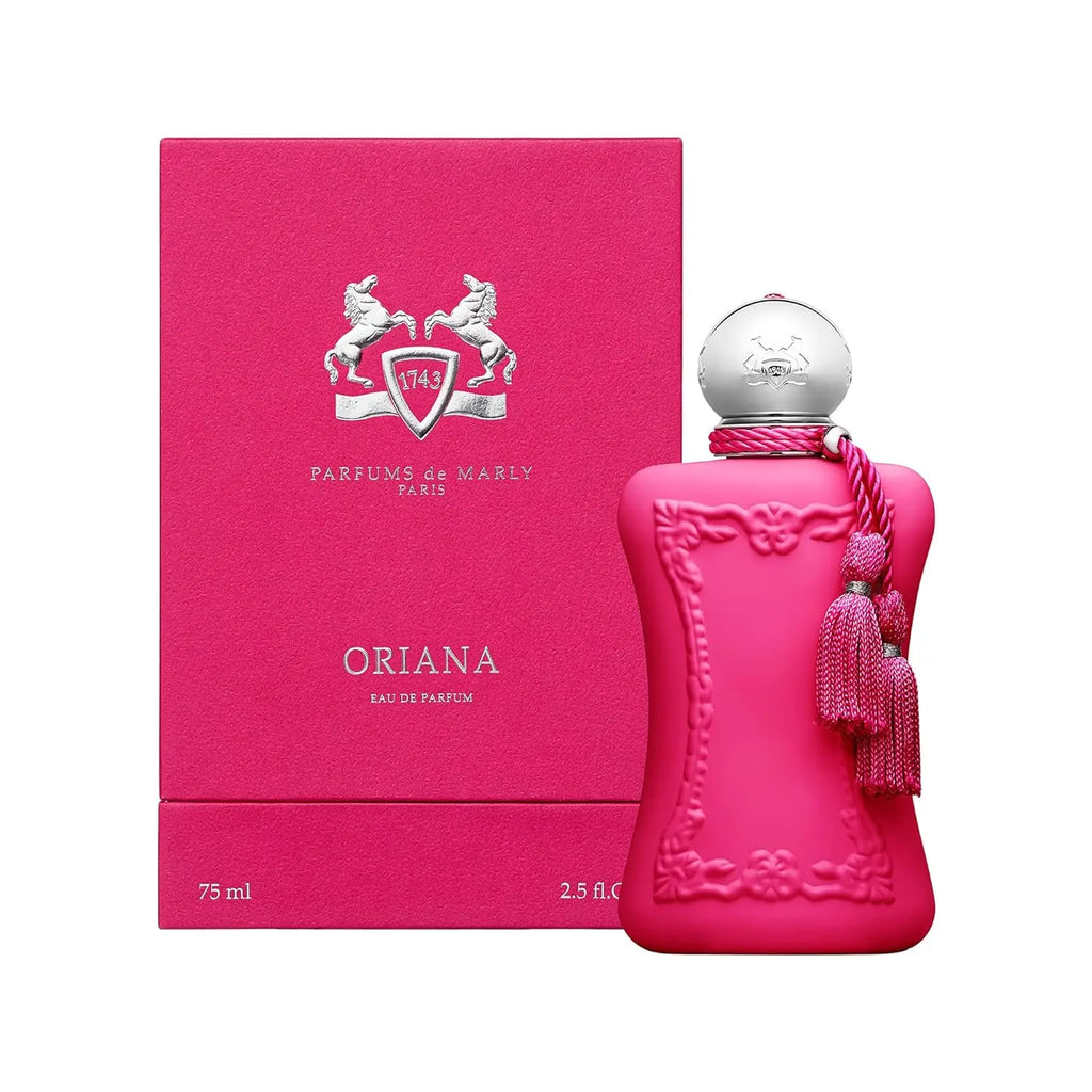 Parfums de Marly Oriana Eau de Parfum for women: pink ornate bottle with tassel, 75ml floral fragrance spray.