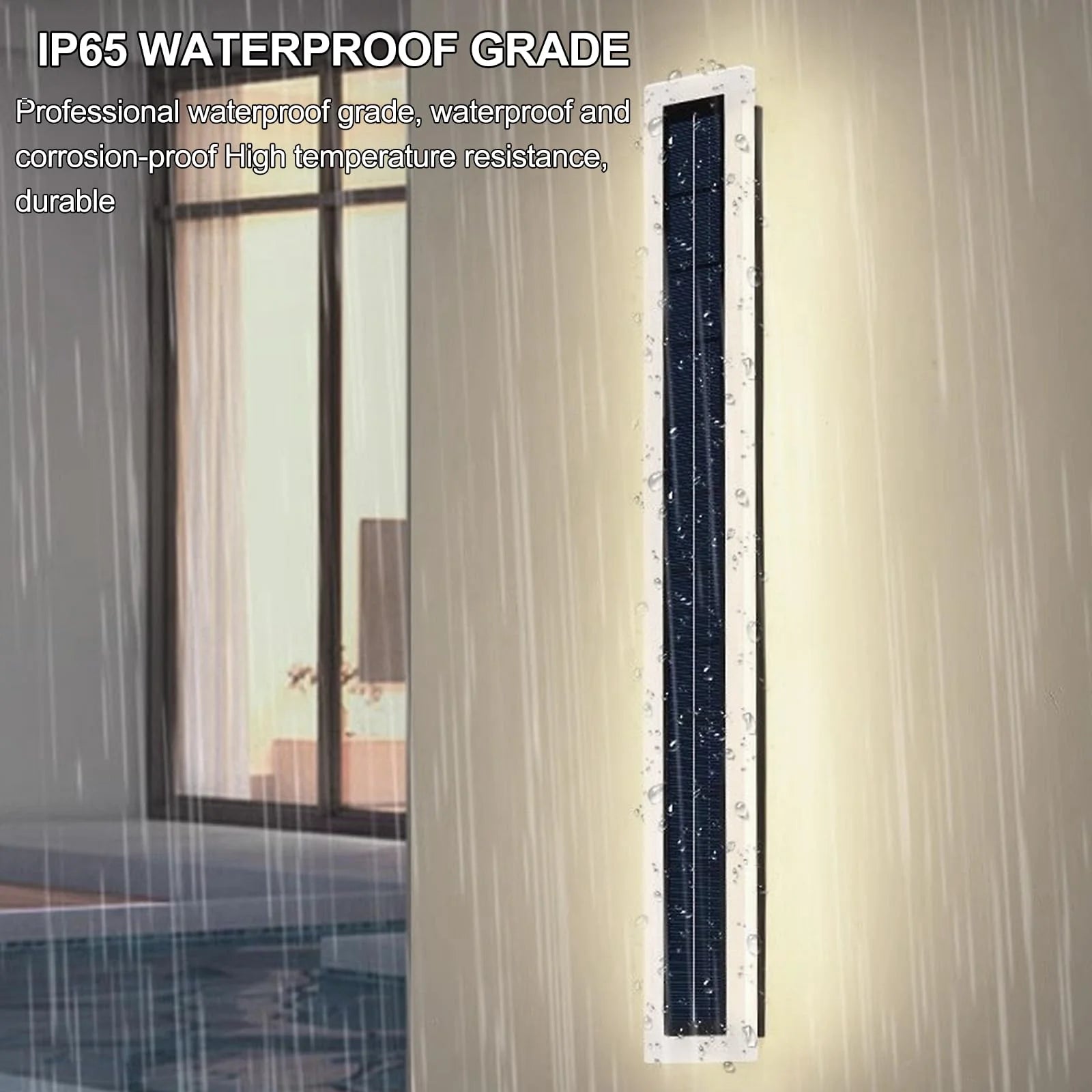 60cm Solar Wall Light Outdoor IP65 Waterproof LED Wall Lamp Dusk to Dawn Solar Powered Exterior Light Fixture for Garden Patio