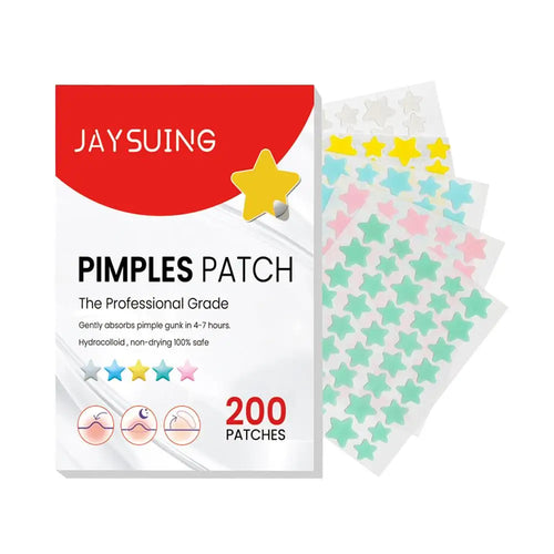 Hydrocolloid pimple patch box with colorful star-shaped sticker sheets