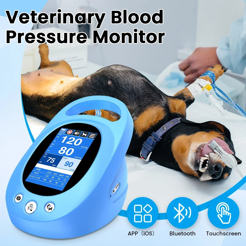 Portable Pet Blood Pressure Monitor with 4.3 Inch IPS Display and Touch Screen for Veterinary Use NIBP Tension Meter