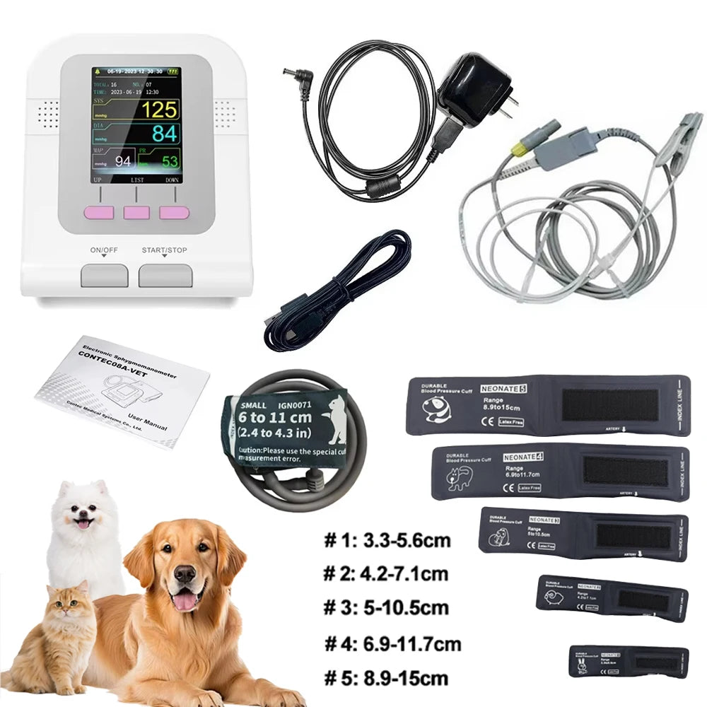 CONTEC08A Vet Use Electronic Sphygmomanometer Digital Blood Pressure Veterinary Vet Use Monitor Pets Dog Cat Horse Etc