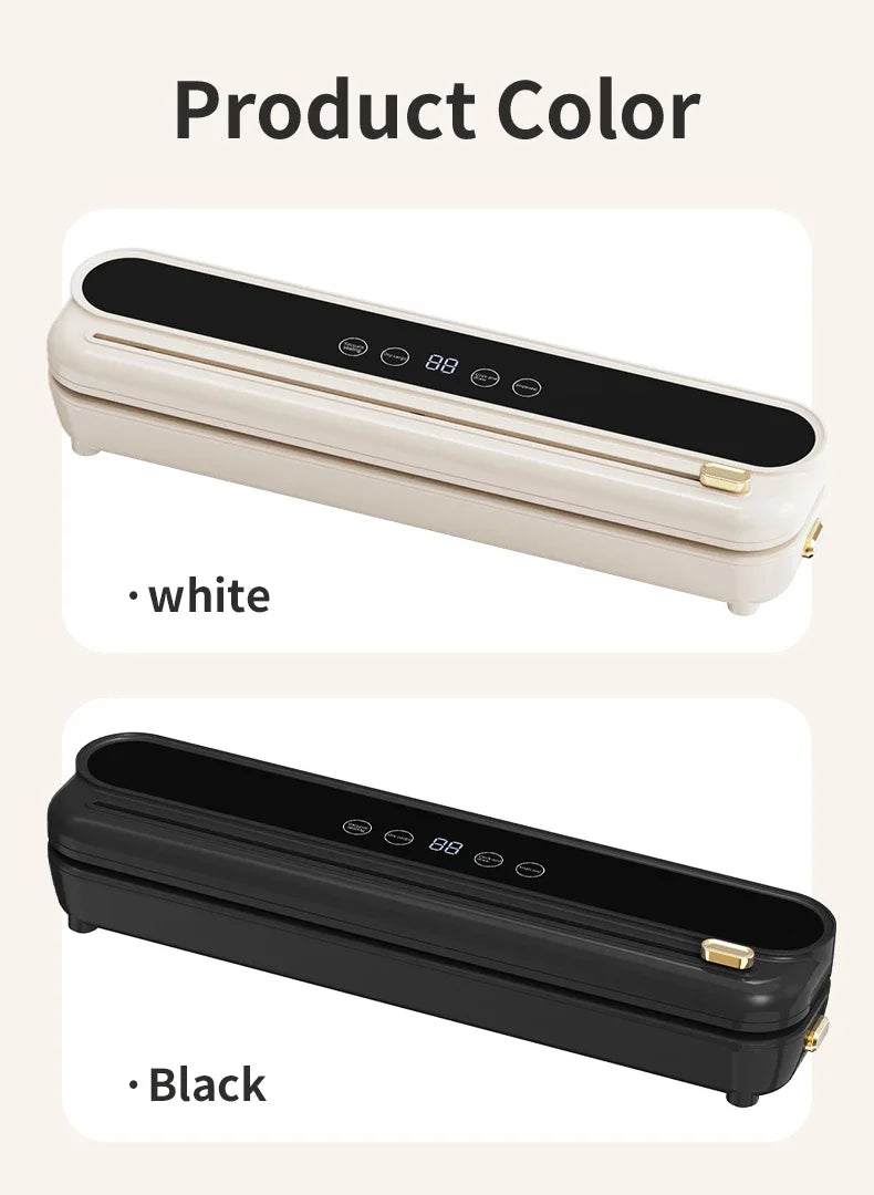 2026 New Electric Vacuum Sealer Built‑in Cutter Dry Wet Mode Automatic Food Sealer Kitchen Food Preservation Packaging Machine