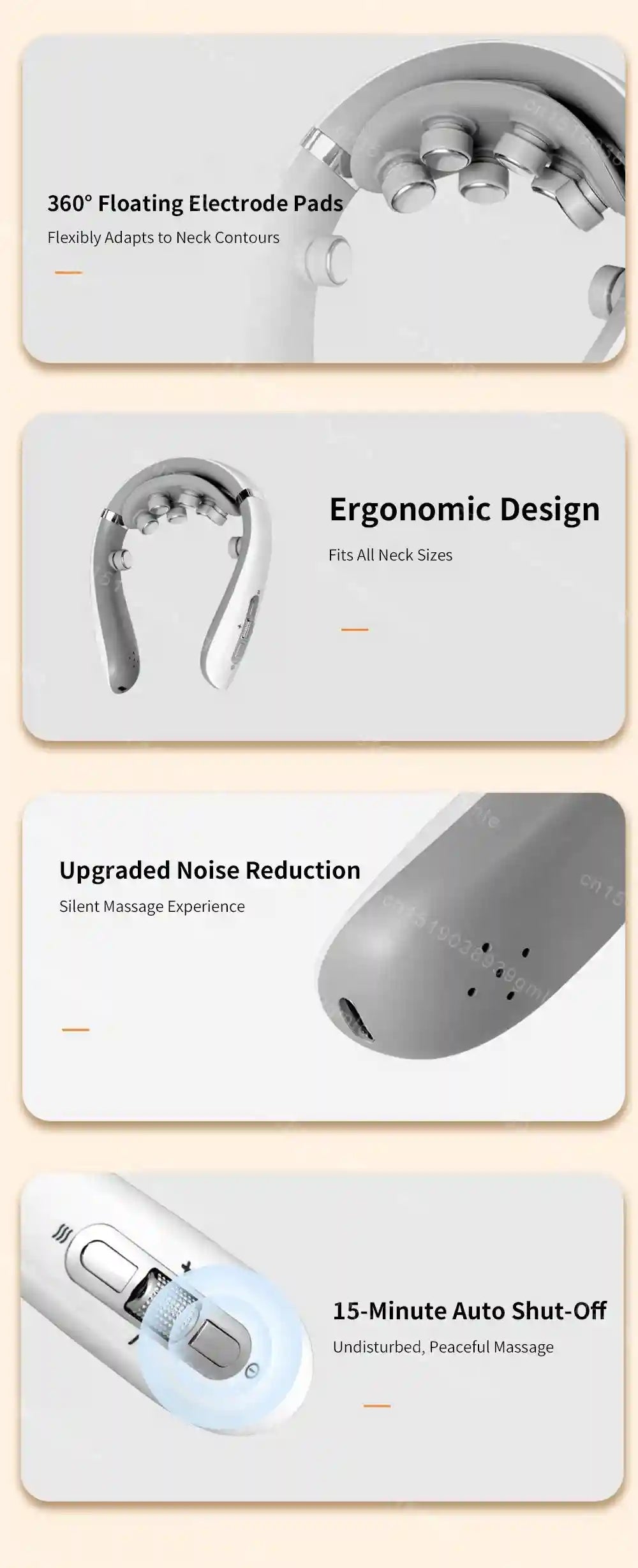 Electric Neck Massager with Heat and Shiatsu Therapy - Tidesmit White Relaxation Treatment Tidesmit