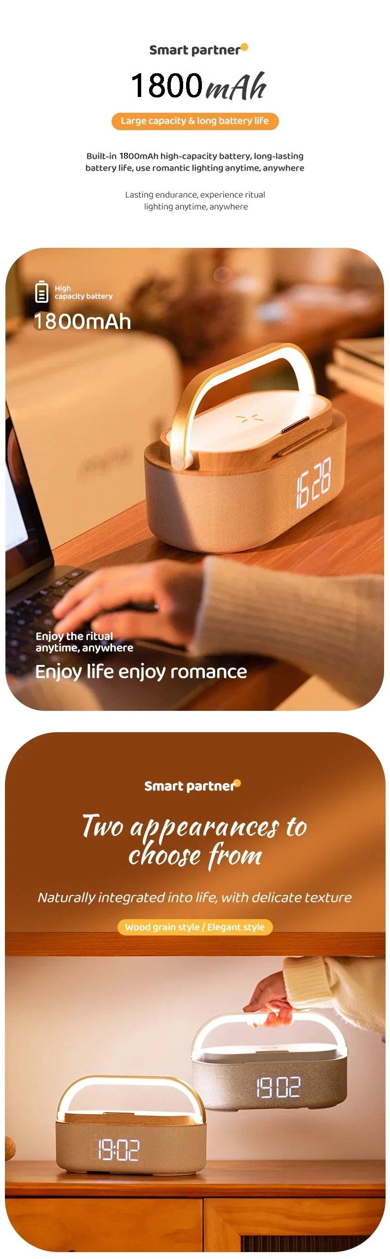 Portable Bluetooth Speaker Wireless Charging FM Radio Alarm Clock Sound Box Music Caixa De Som Charger Lamp Night Light Bocina