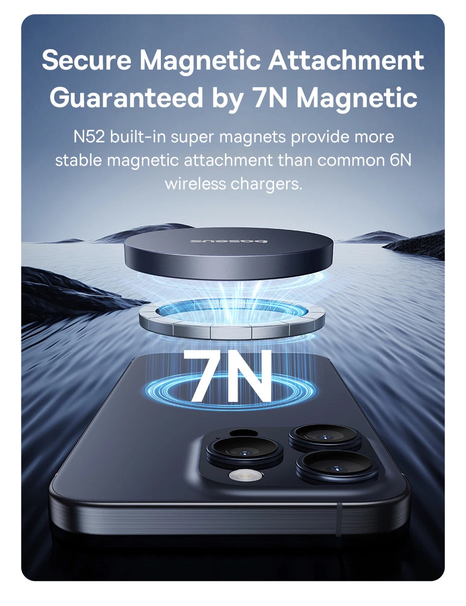15W MagSafe Compatible Wireless Charger for iPhone 16 Series Tidesmit