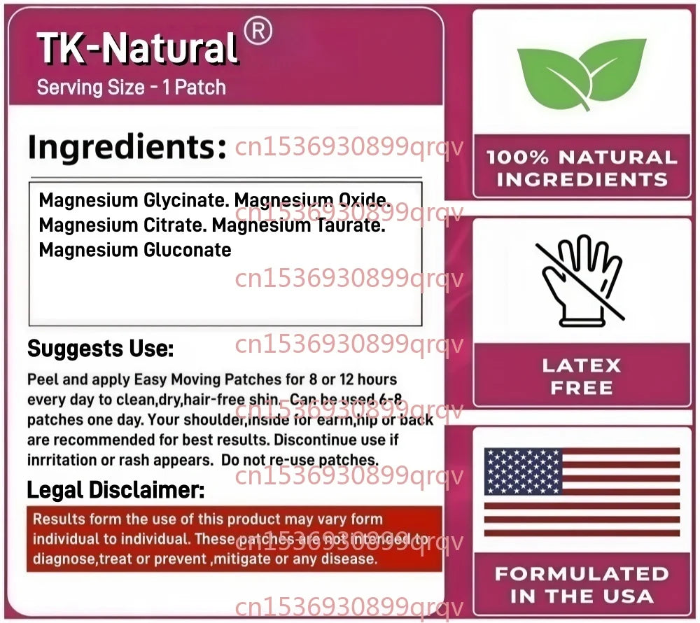 30 Patches Magnesium Complex Transdermal Patches Magnesium Glycinate Supports Muscle Relaxation, Heart Health, Sleep & Energy