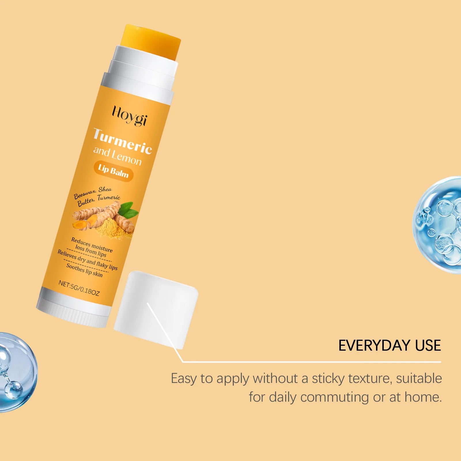 Turmeric Lemon Lip Balm for Dark Lips | Moisturizing Treatment Lip Care Tidesmit