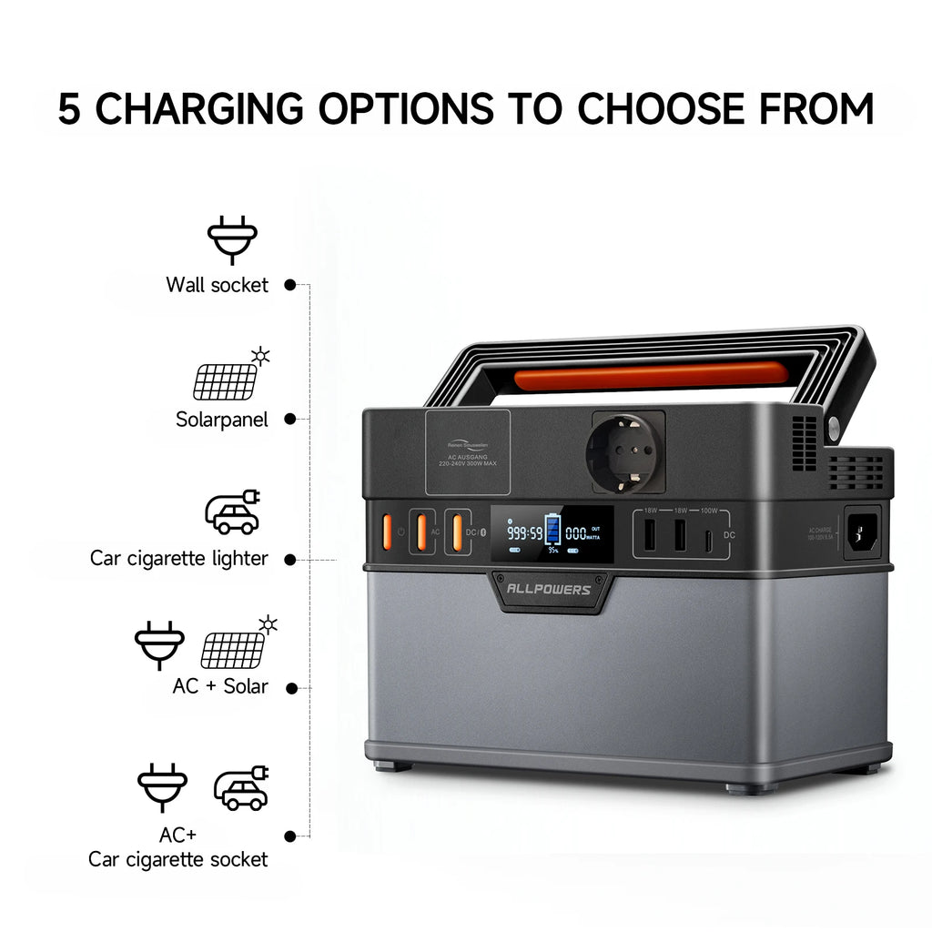 Portable Power Station 300W 288Wh Pure Sine Wave Generator Tidesmit