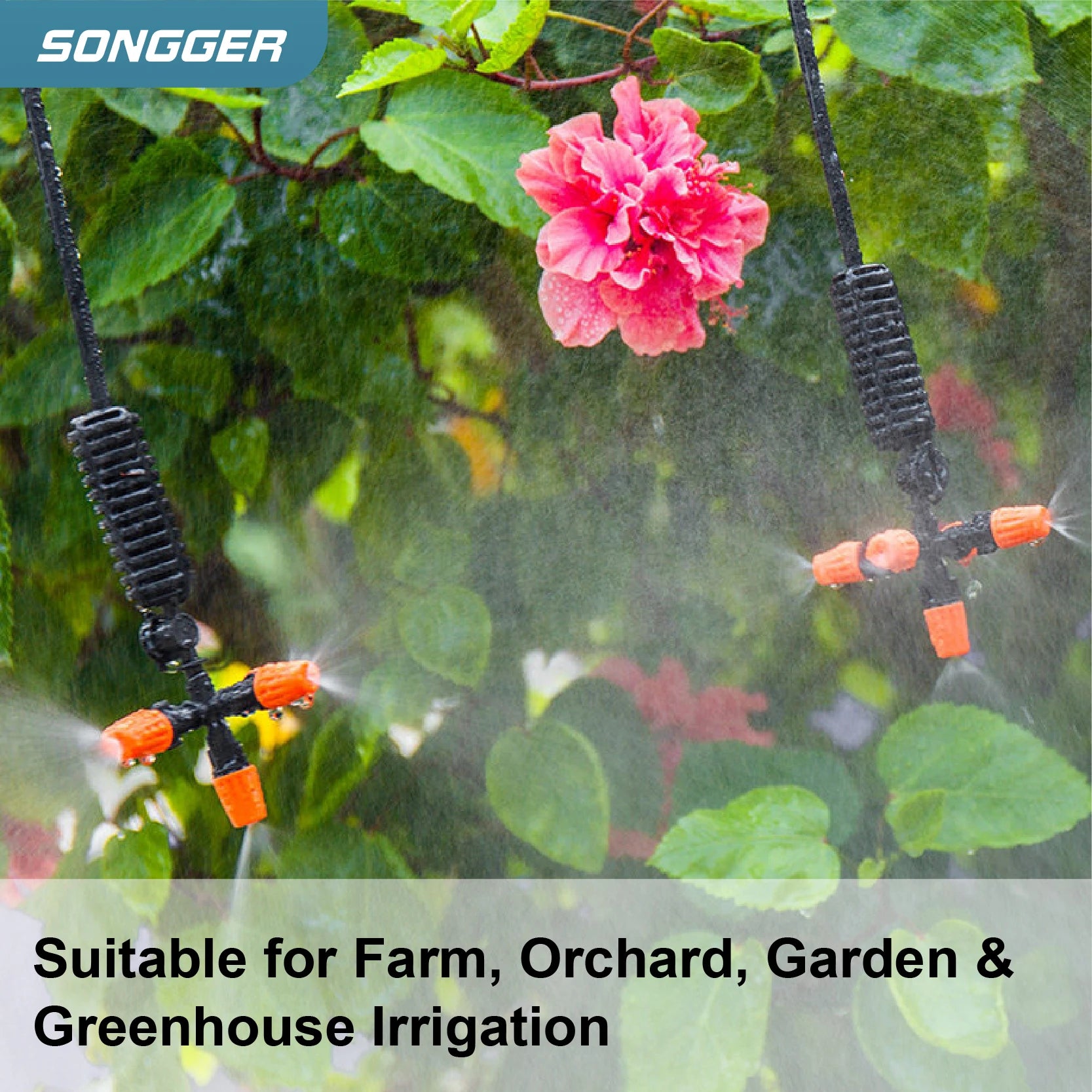 Greenhouse Hanging Mist Sprayer 360° Rotating Irrigation Spray Nozzle Fogging Sprinkler Nozzle for Garden Irrigation