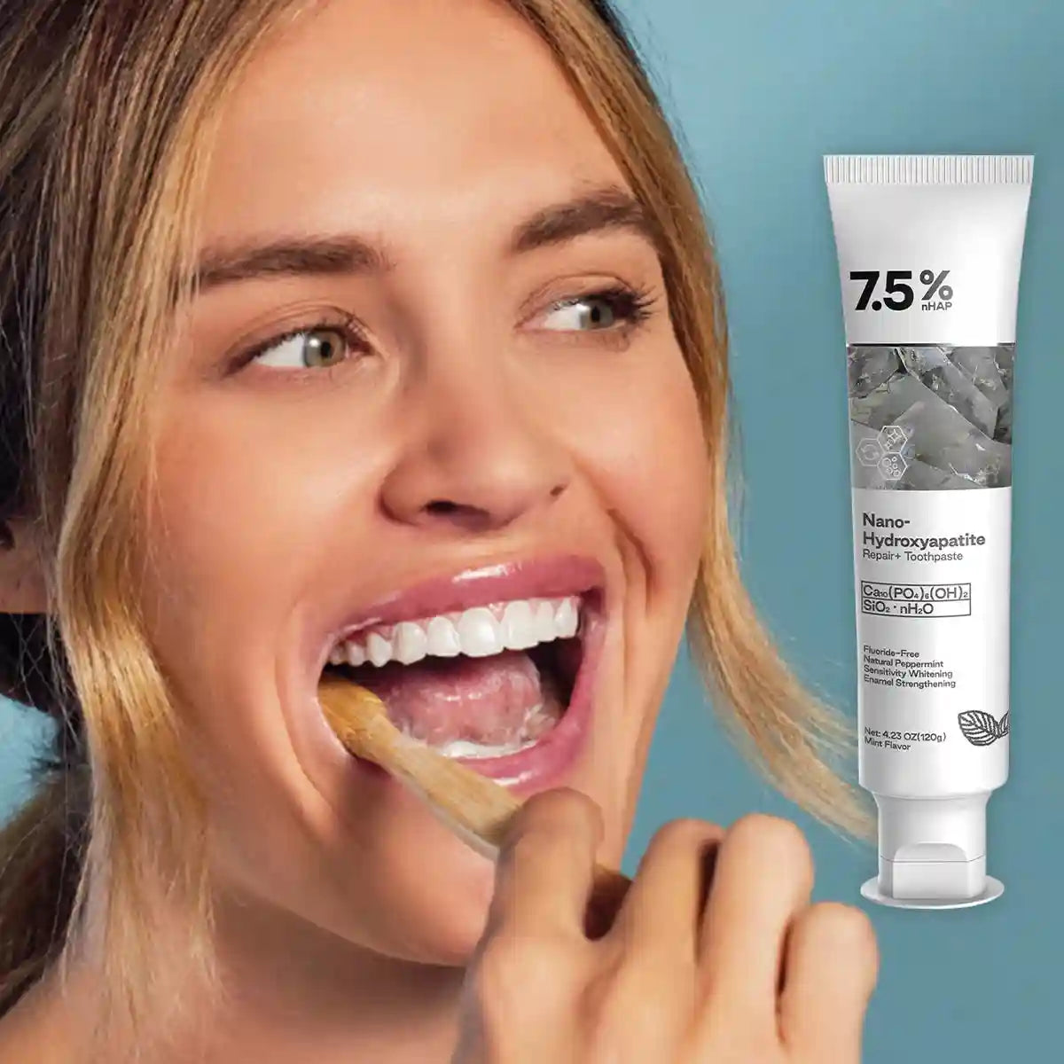Tidesmit nano hydroxyapatite fluoride-free toothpaste for enamel repair and teeth whitening