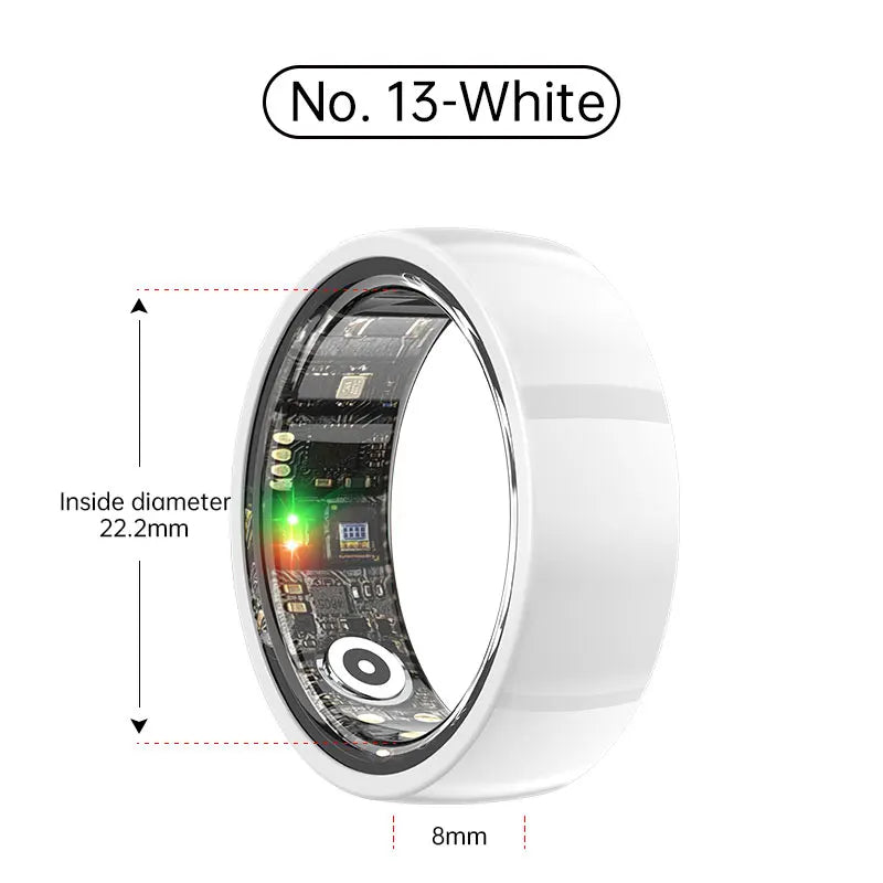 Tidesmit Smart Health Ring - Biometric Fitness Tracker with Sleep Monitor Ceramic White No.13 Tidesmit