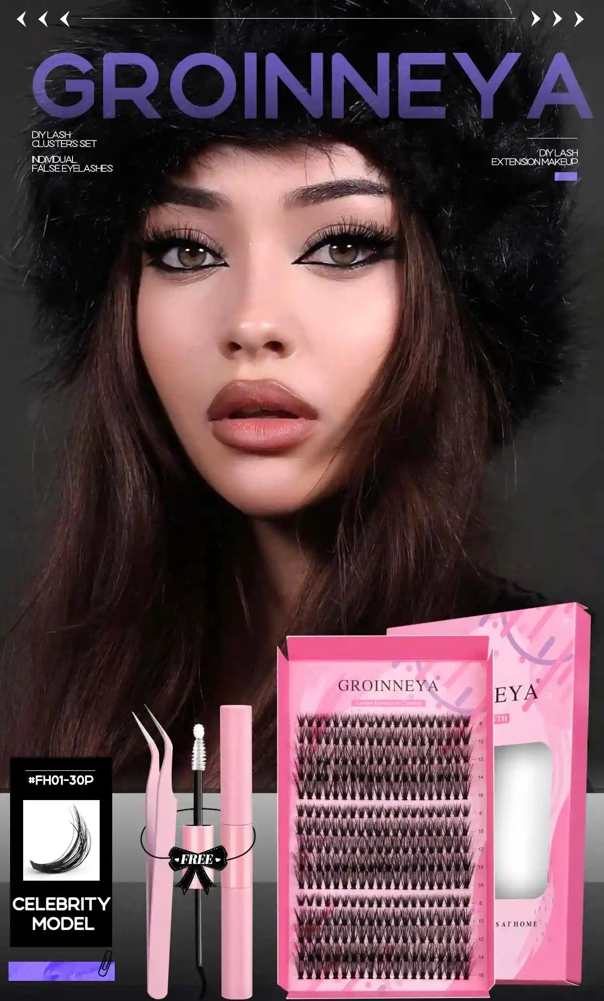 DIY Lash Extension Kit with Bond and Seal - Pro Cluster Set Lip Care Tidesmit