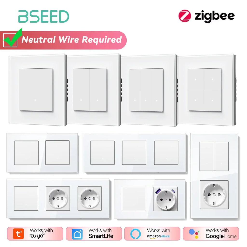 Zigbee Smart Light Switch with USB-C Port - EU Standard | Tidesmit Tidesmit