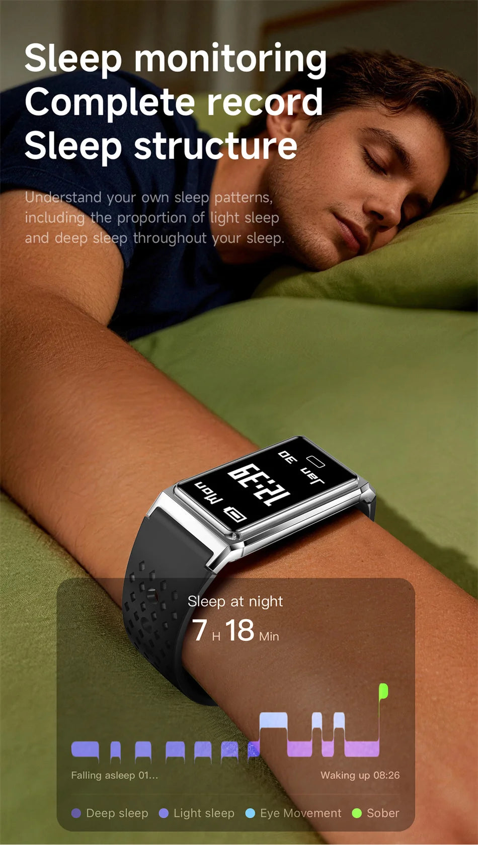 New Call Reminder Smart Watch Men Women Sports Fitness Tracker Smart Bracelet IPX8 Waterproof Heart Rate Sleep Monitor Pedometer