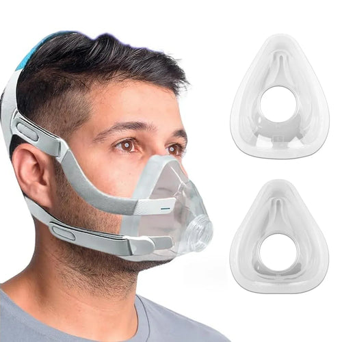 Clear CPAP mask cushion for sleep apnea therapy, compatible with nasal masks, featuring a transparent silicone design.