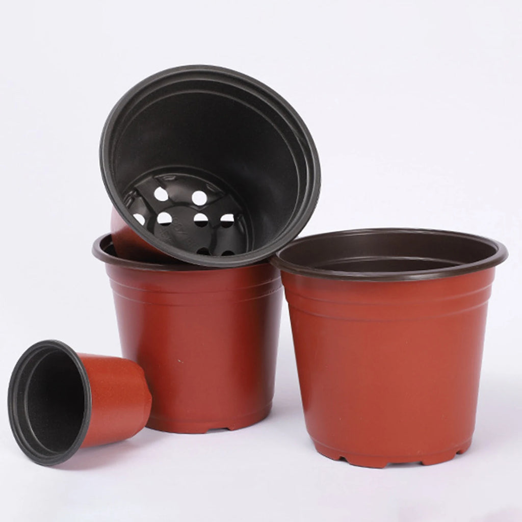 50/100PCS Plastic Plant Nursery Pots Seedling Flower Plant Container and Seed Starting Pots Gardening Pots 9/10/11/12/13/14 cm