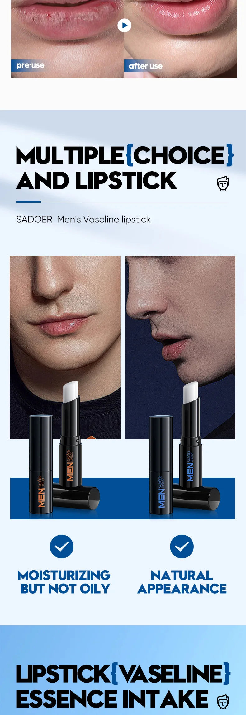 Mens Lip Balm - Deep Hydration & Repair Treatment | Tidesmit Lip Care Tidesmit