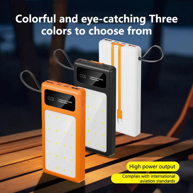 Portable Power Bank 200000mAh with PD Fast Charging & LED Light Tidesmit