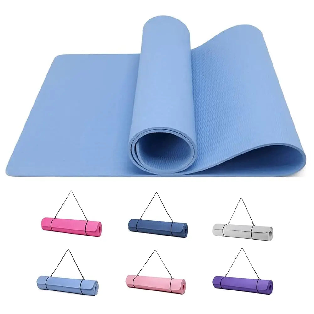 Good Nite TPE Yoga Mat - Non-Slip 183x61x0.6cm for Pilates, Fitness & Training, with Carry Strap