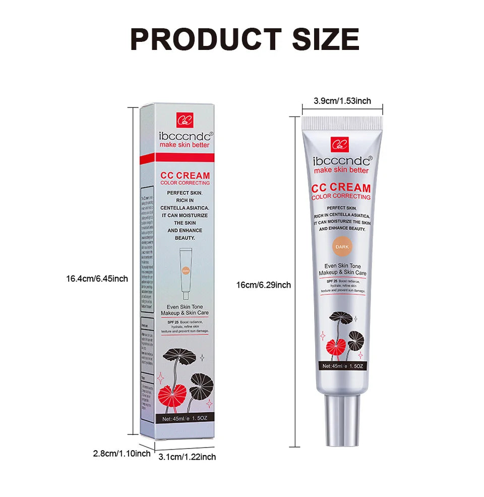 Tidesmit waterproof CC cream face makeup showing texture and lasting moisturizing coverage for skin protection
