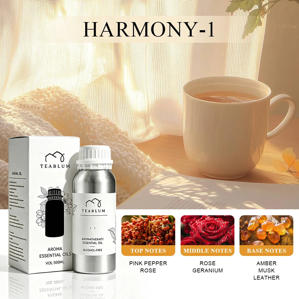 TEABLUM 500ML Aromatic Hotel Essential Oil Hotels Home Air Freshener Pure Plant Essential Oil Alcohol Free for Electric Diffuser