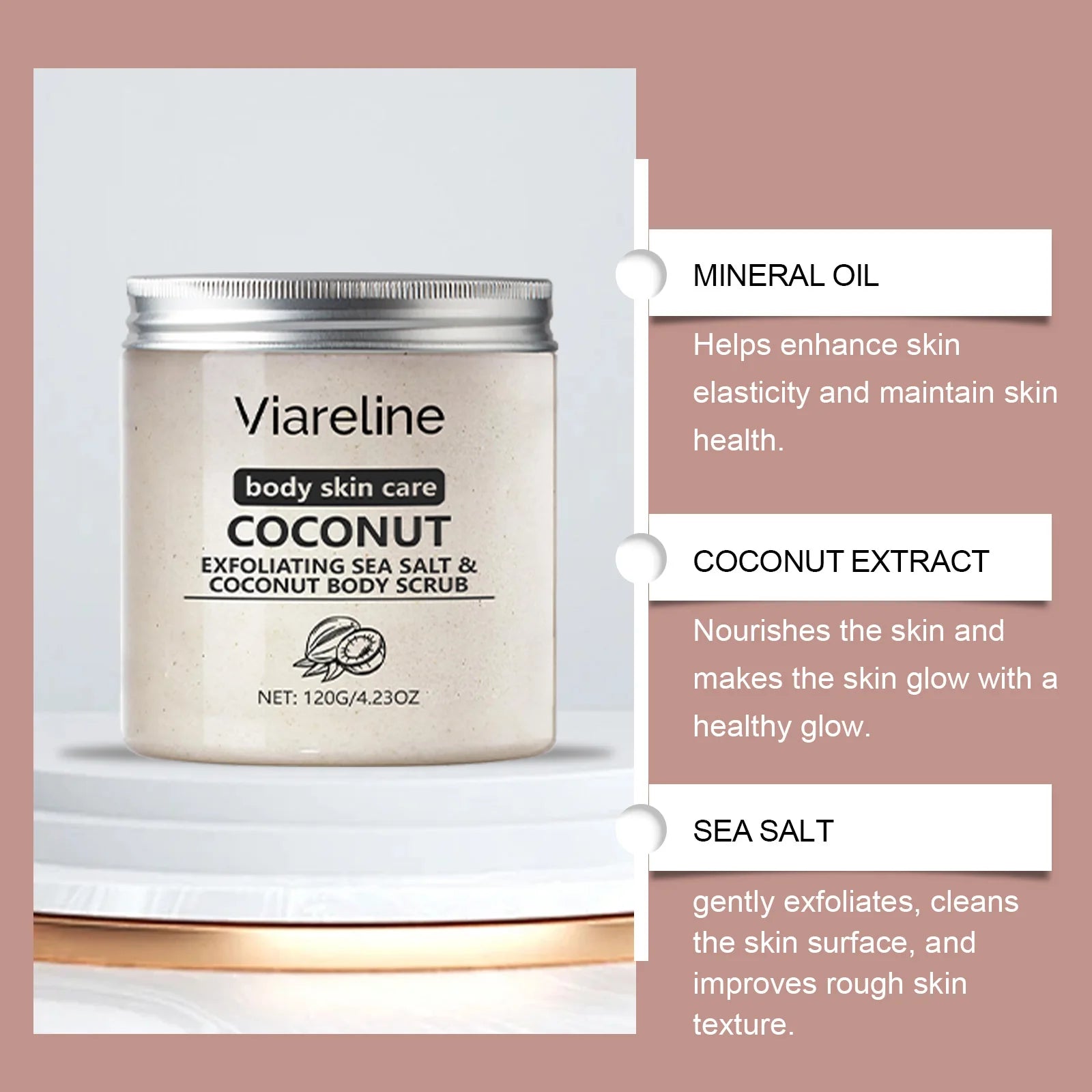 Sea Salt Body Scrub Coconut Scented Exfoliating Care - Tidesmit Scrubs Treatments Tidesmit