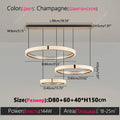 Modern Round LED Ring Light – Adjustable Minimalist Pendant 40-80cm TypeE 80cm 60cm 40cm Tidesmit