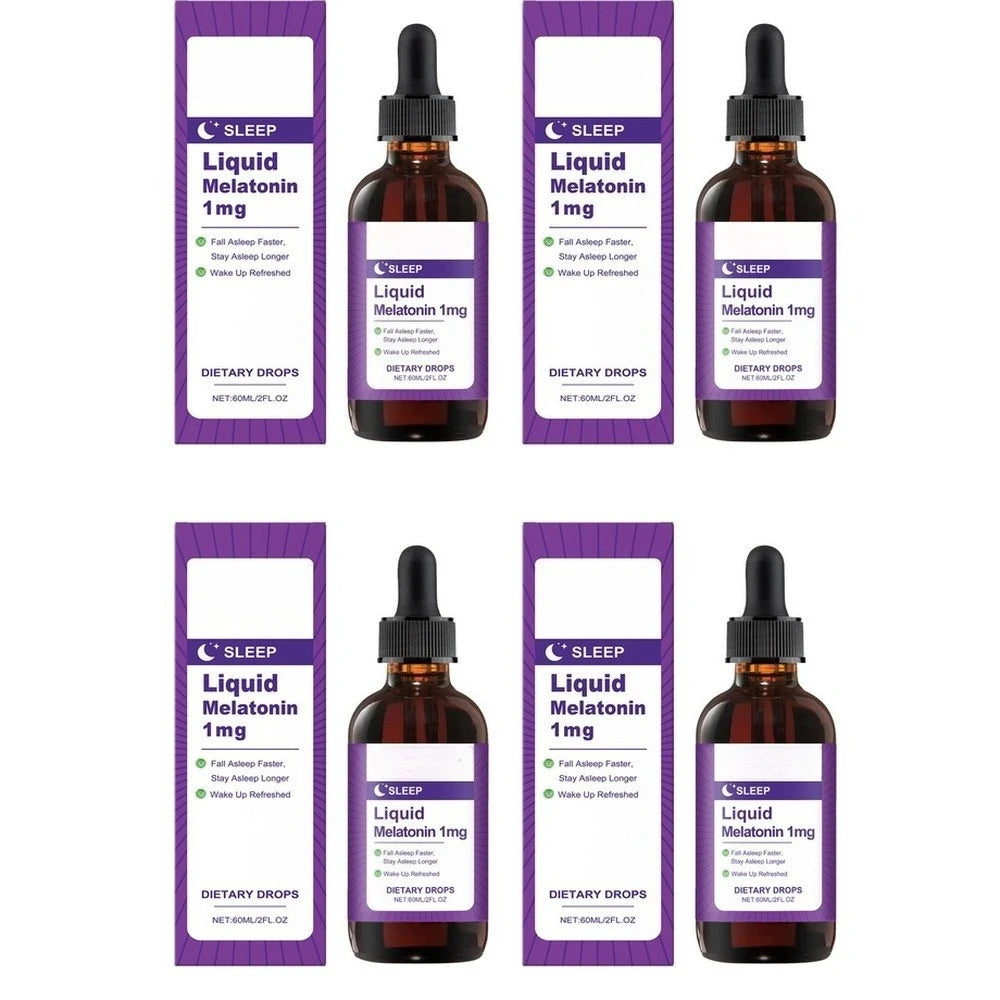 Liquid Melatonin 1 Mg Sleep Drops, Mint Leaf Extract, Fall Asleep Faster, Stay Asleep Longer, Wake Up Refreshed 60 ML