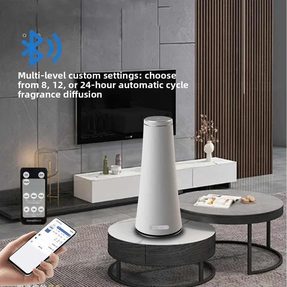 A800 Silent Aroma Diffuser Waterless Fragrance Scent Machine Rechargeable with Bluetooth APP Control Mood Light 300 Cubic Space