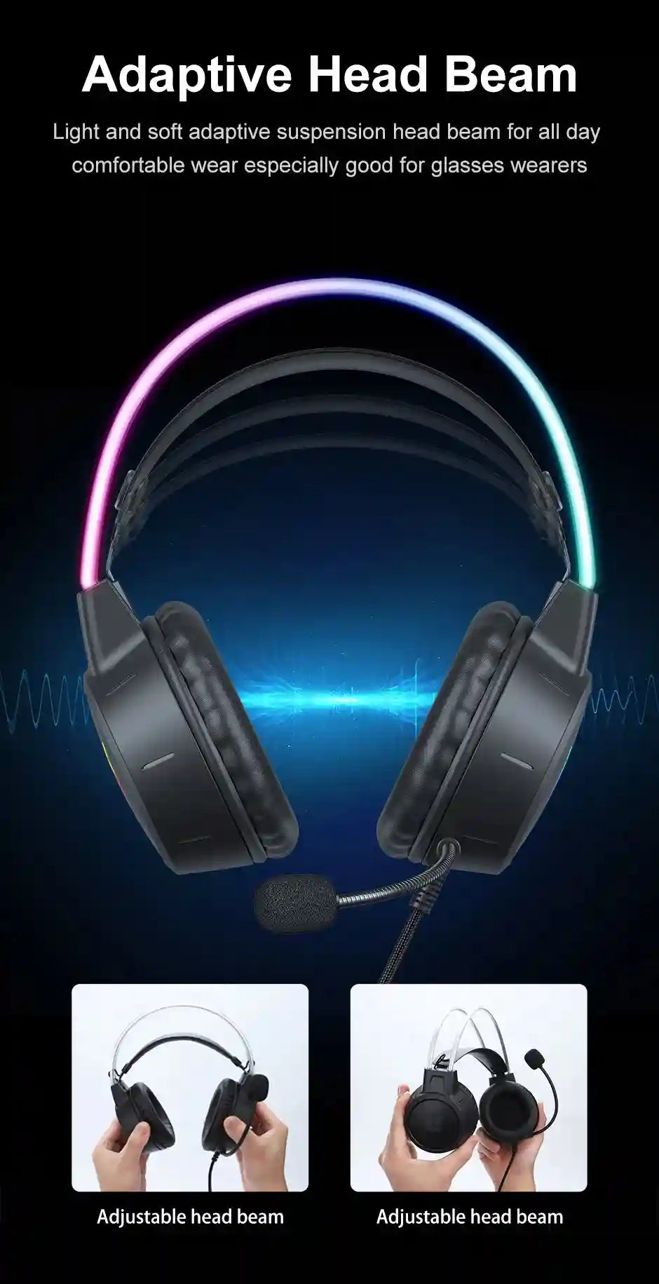 Pink Cat Ear Gaming Headset | Wireless Over-Ear Headphones with Mic Tidesmit