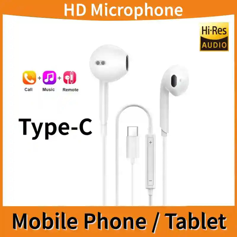 Wired USB C Headphones with HD Mic - Noise Cancelling Earbuds Tidesmit