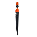 2-in-1 irrigation dripper stake, black stake with orange adjustable nozzle tip