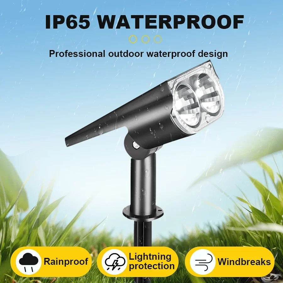 2/9LED Solar Spot Light Outdoor Waterproof Spotlights Solar Garden Lights Landscape Lighting Decoration Pathway Lawn Lamp