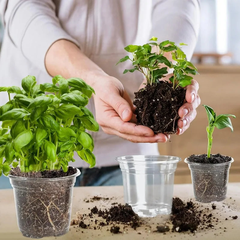 S/M/L/XL Transparent Flowerpot Plant Nursery Pot Seedling Cup Gardening Transplantation Potted Flower Pot Planter Gardening Tool