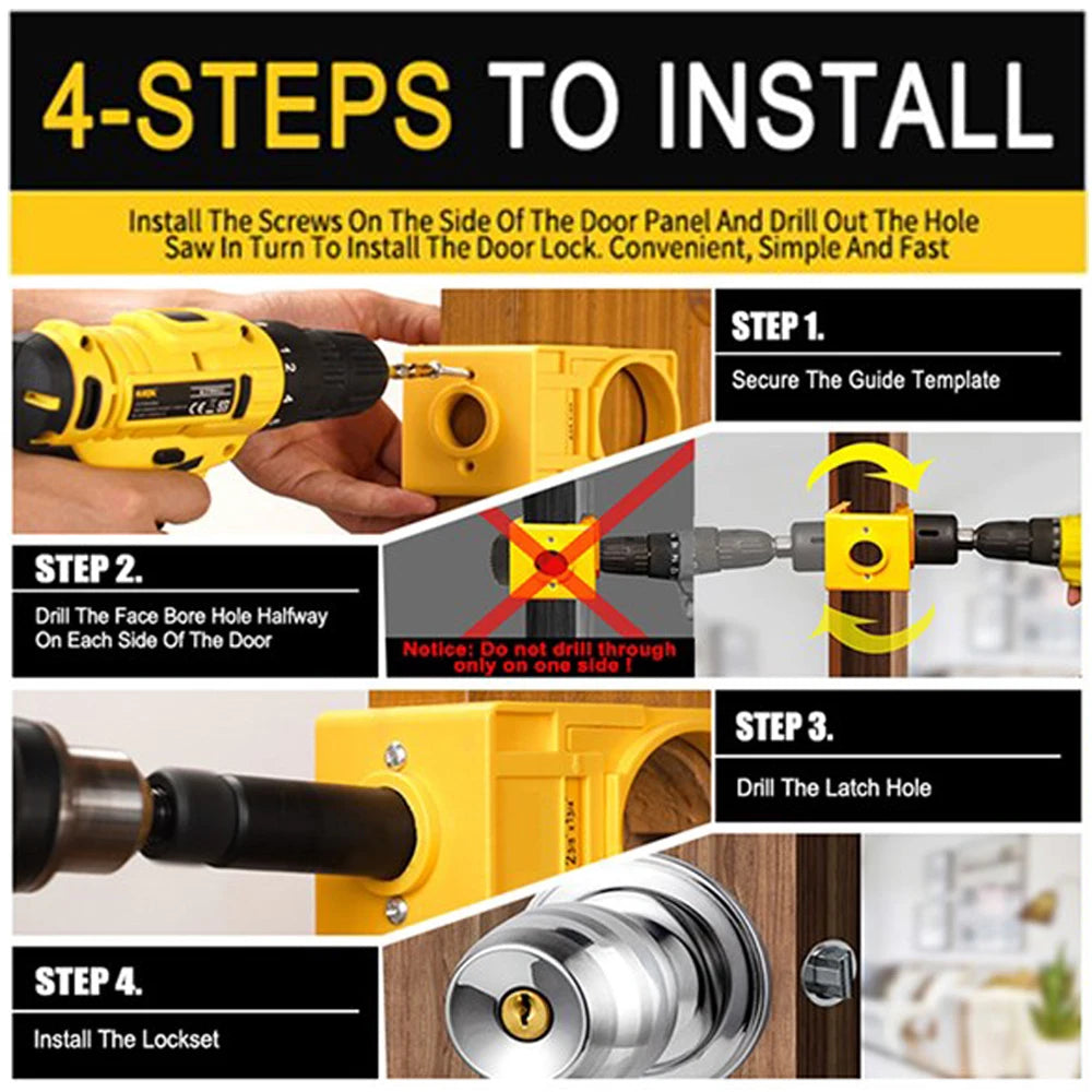 2 in 1 Hinge Drilling Fixture Combination Durable Door Frame Stable Locator Woodworking Installation Screws DIY Auxiliary Tools