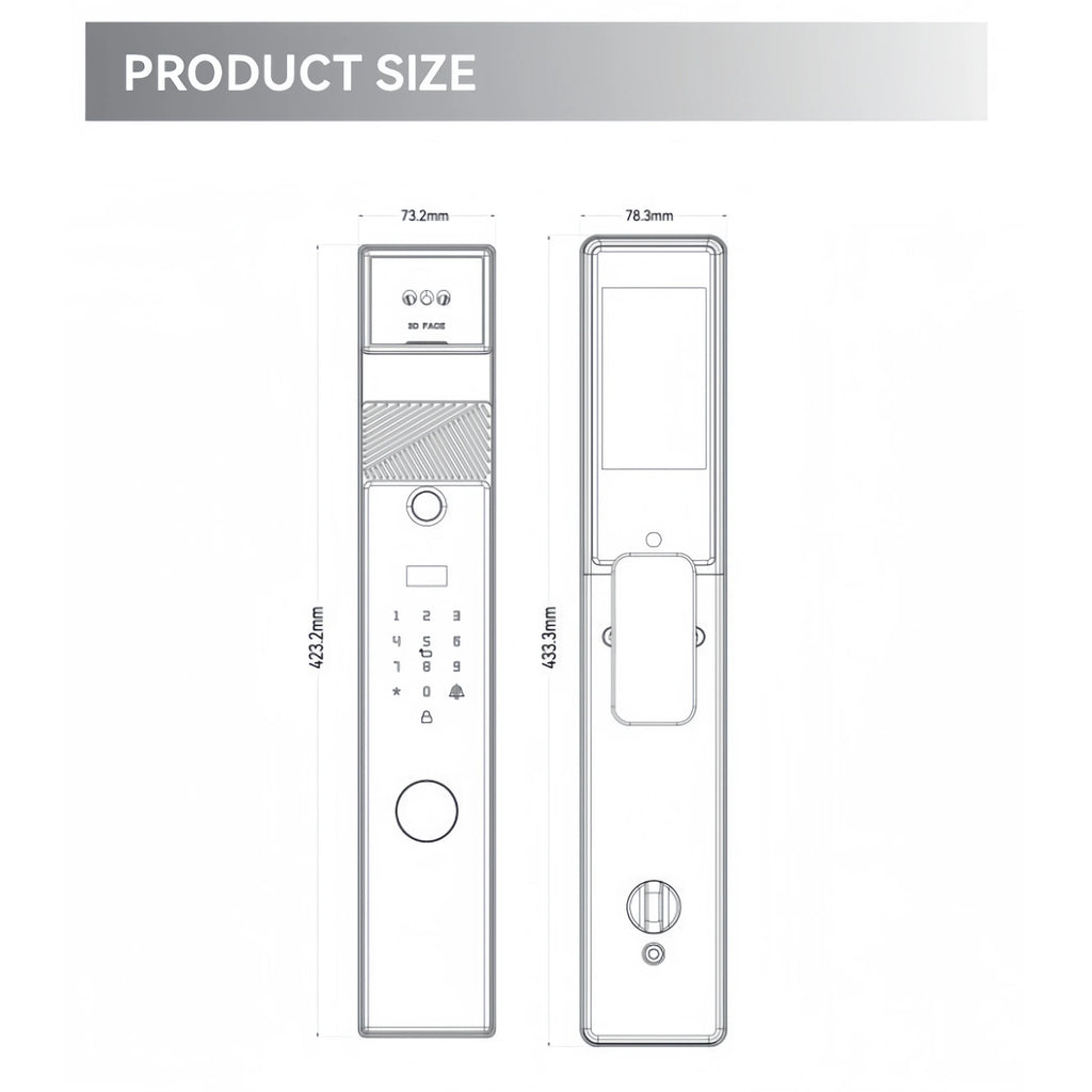 Fechadura Digital Security Lock 3D Face Recgonistion Tuya Wifi Smart Door Lock With Intercom Camera Fingerprint Macha Browwn
